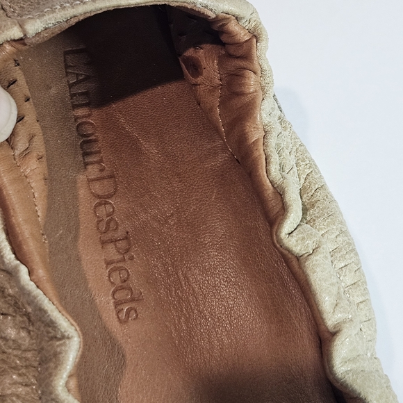 L'amour Des Pieds Womens Leather Ballet Slip-On Flats 8.5 Tan Textured Boho Chic - Picture 3 of 11
